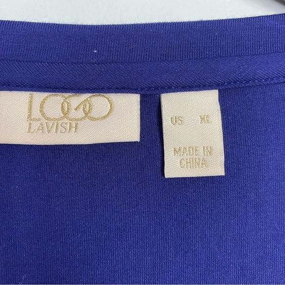 Logo Lavish by Lor Goldstein midnight blue and contrasting lace tunic - Picture 4 of 4